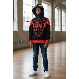 Marvel Spider-Man Miles Morales Cosplay Zip-up Hoodie size XS Kids